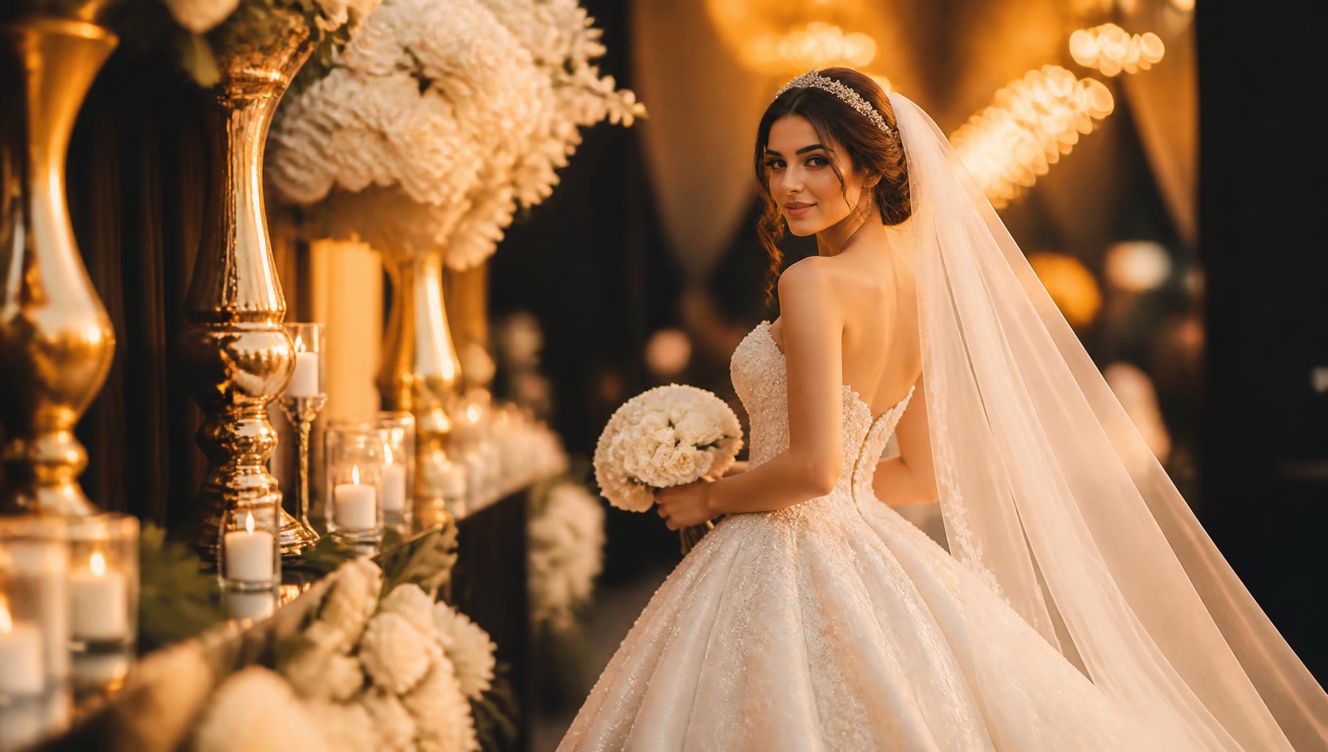 Noiva elegante em vestido branco